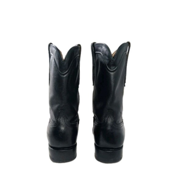 RUJO Black Leather Roper Boots Men\'s Size 9.5 D Cowboy Western Boots